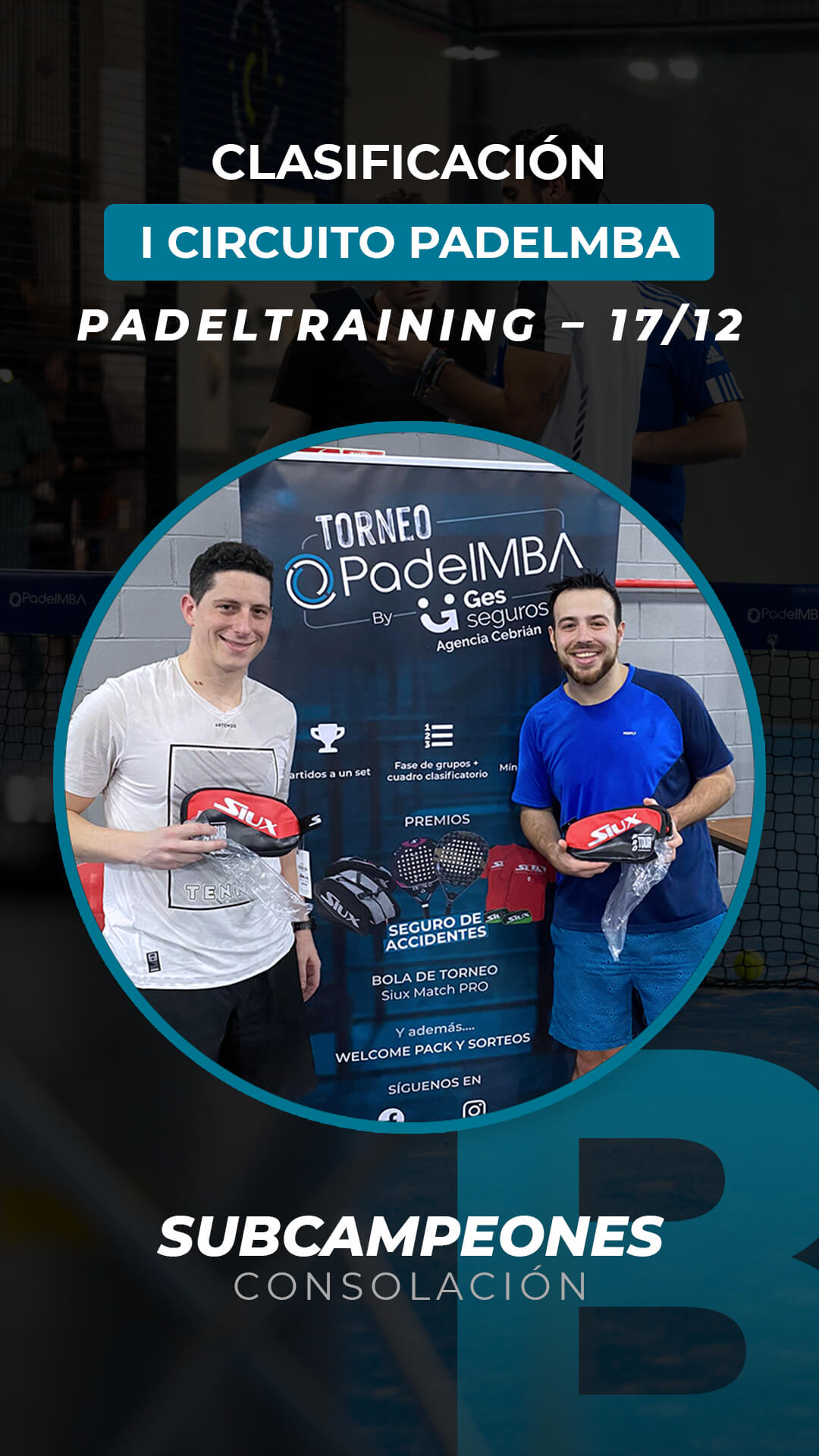 Circuito padelmba torneo 2022 12 17 ganadores sub campe conso b