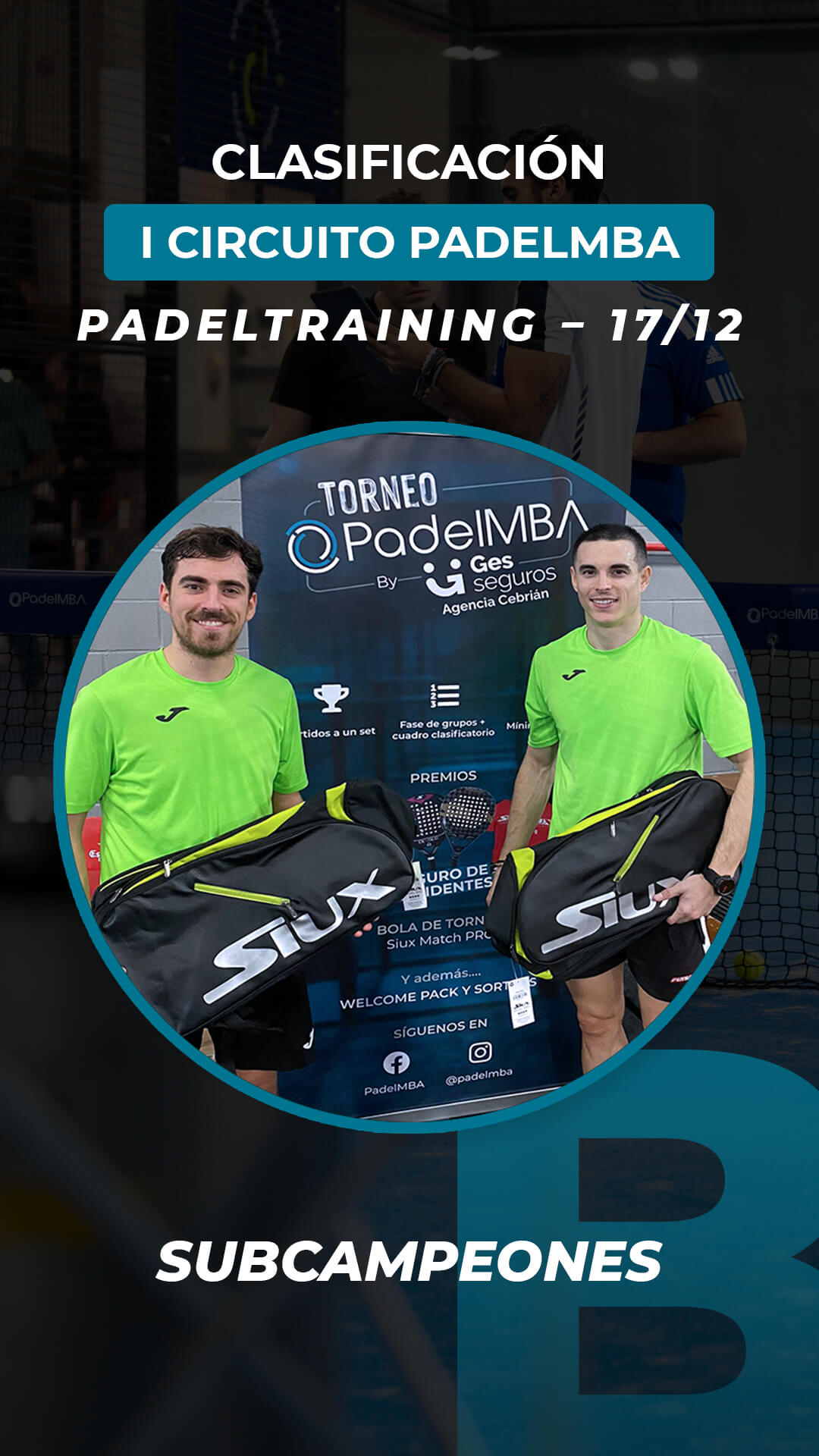 Circuito padelmba torneo 2022 12 17 ganadores subcampeones b