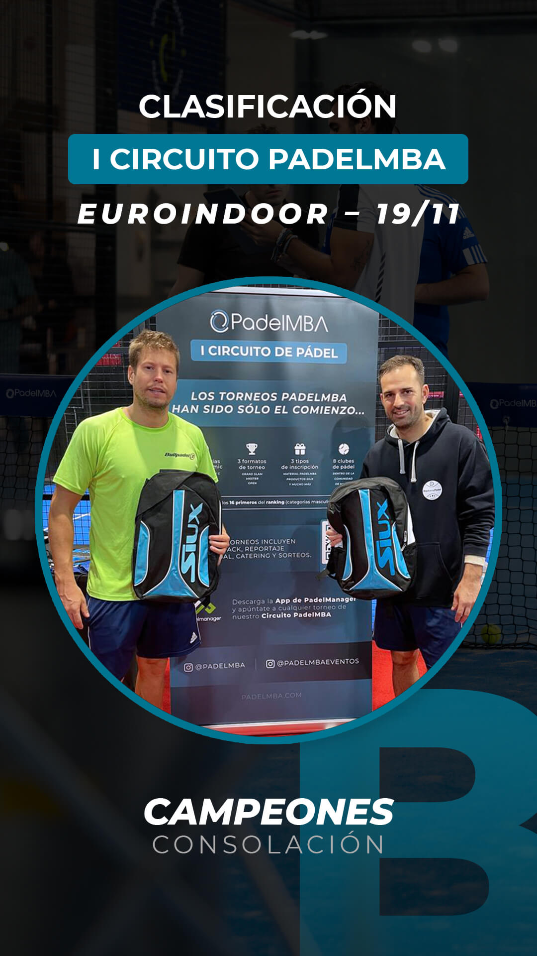 Circuito padelmba torneo 2022 11 19 ganadores campeones conso b
