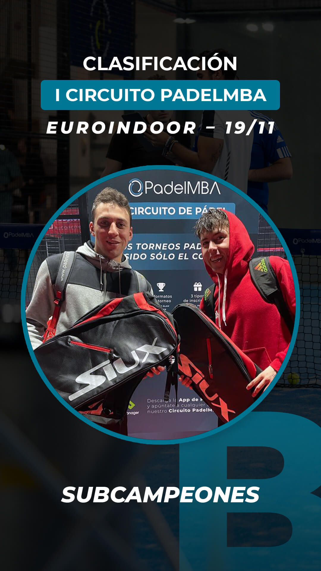 Circuito padelmba torneo 2022 11 19 ganadores subcampeones b
