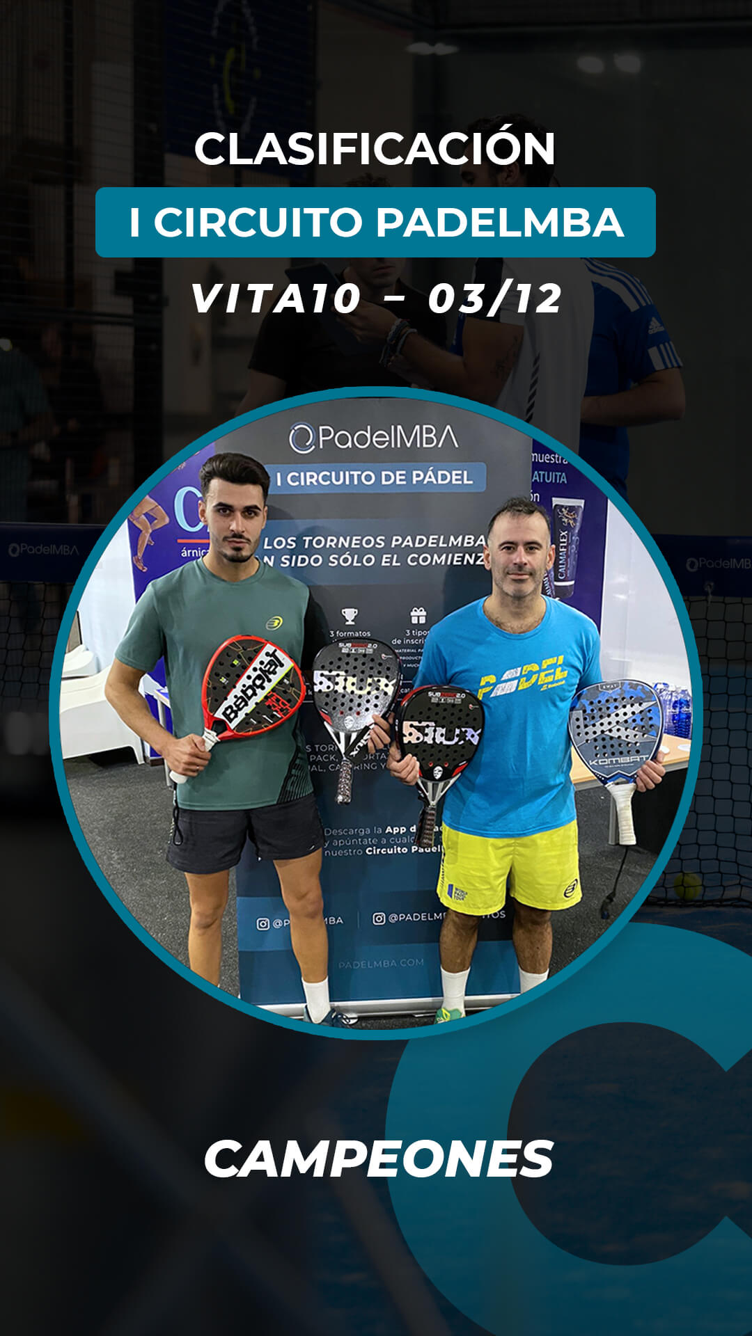 Circuito padelmba torneo 2022 12 03 ganadores campeones
