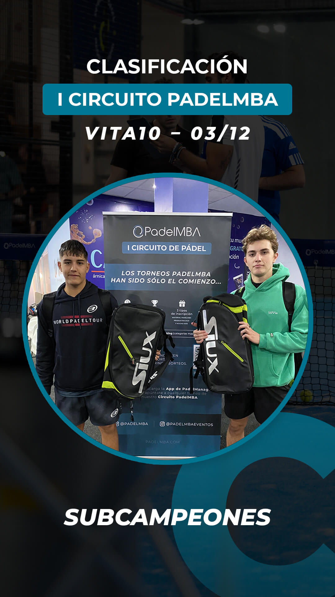 Circuito padelmba torneo 2022 12 03 ganadores subcampeones
