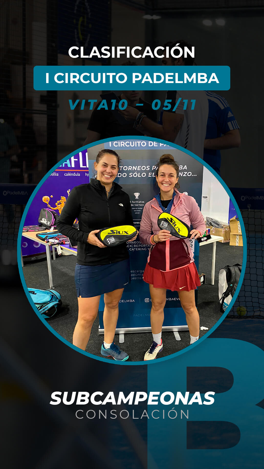 Circuito padelmba torneo 2022 11 05 ganadores subcampeonas conso b