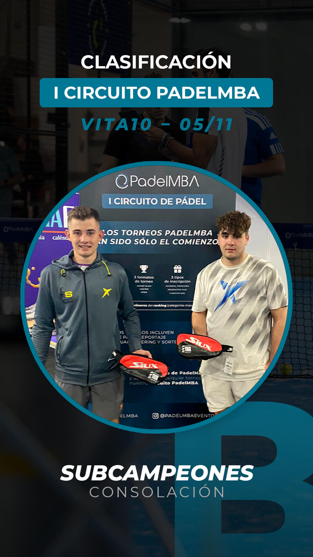 Circuito padelmba torneo 2022 11 05 ganadores subcampeones conso b